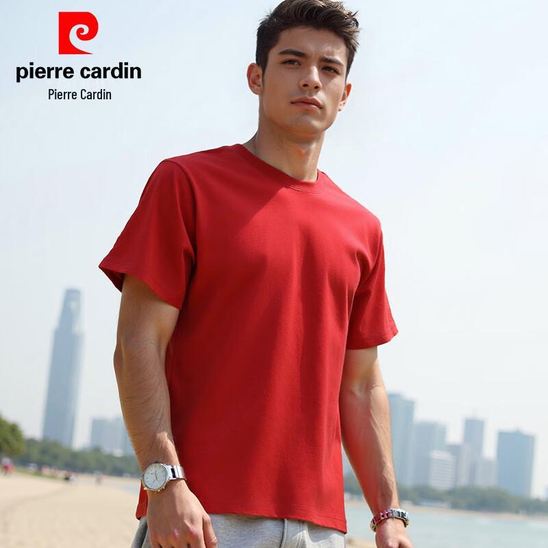 Pierre Cardin Men's 100% Cotton Solid Crew Neck Short Sleeve T-Shirt