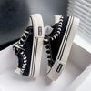 Lace Up Woman Footwear Spring Autumn Canvas Shoes for Women High on Platform To Wear Y2k Vintage Designer Hot Design Elasticty