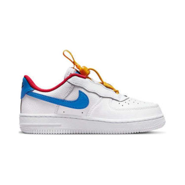 Nike Force 1 Toggle PS White Photo Blue Kids Sneakers University-Gold University-Red CU5287-105
