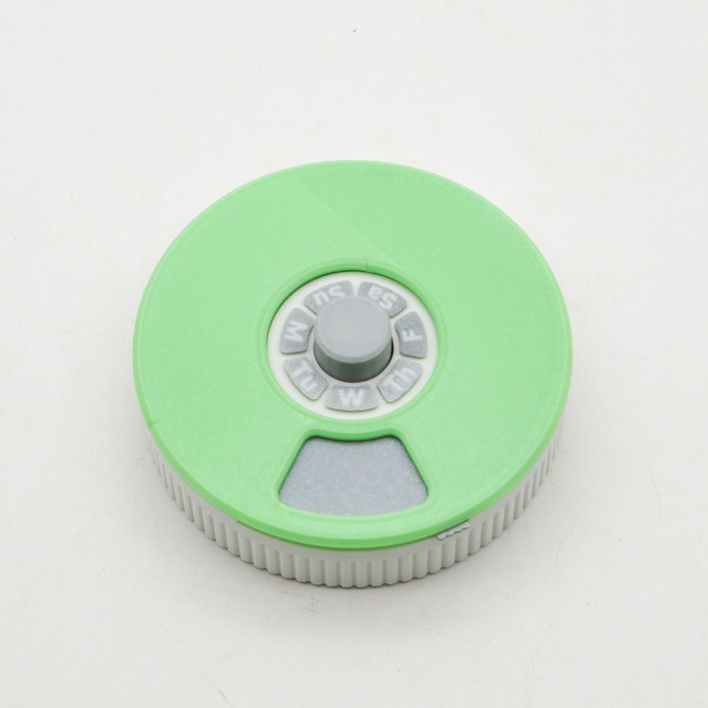 3D Printed Pressing Rotating Medicine Box Grid Design Weekly Pill Case  for Travel Household