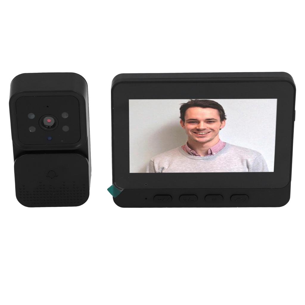 Wireless Video Doorbell 4.3in Stable Connection 2 Way Intercom WiFi Video Doorbell for Home Indoor
