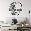Personalized Metal Sign Floral Silhouette Matte Iron Art Home Decor Wall Hanging Holiday Gift