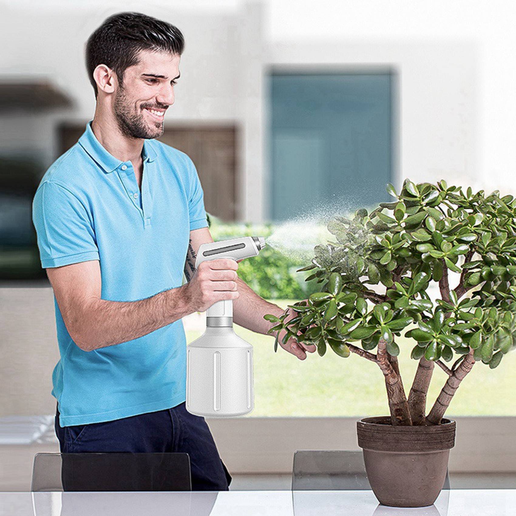 

ABWR-2X Автоматичний Електричний Садовий Насос-Обприскувач USB-Перезаряджається Пляшка-Розпилювач Потік Портативний Обприскувач для Двору та Газону - Білий білий