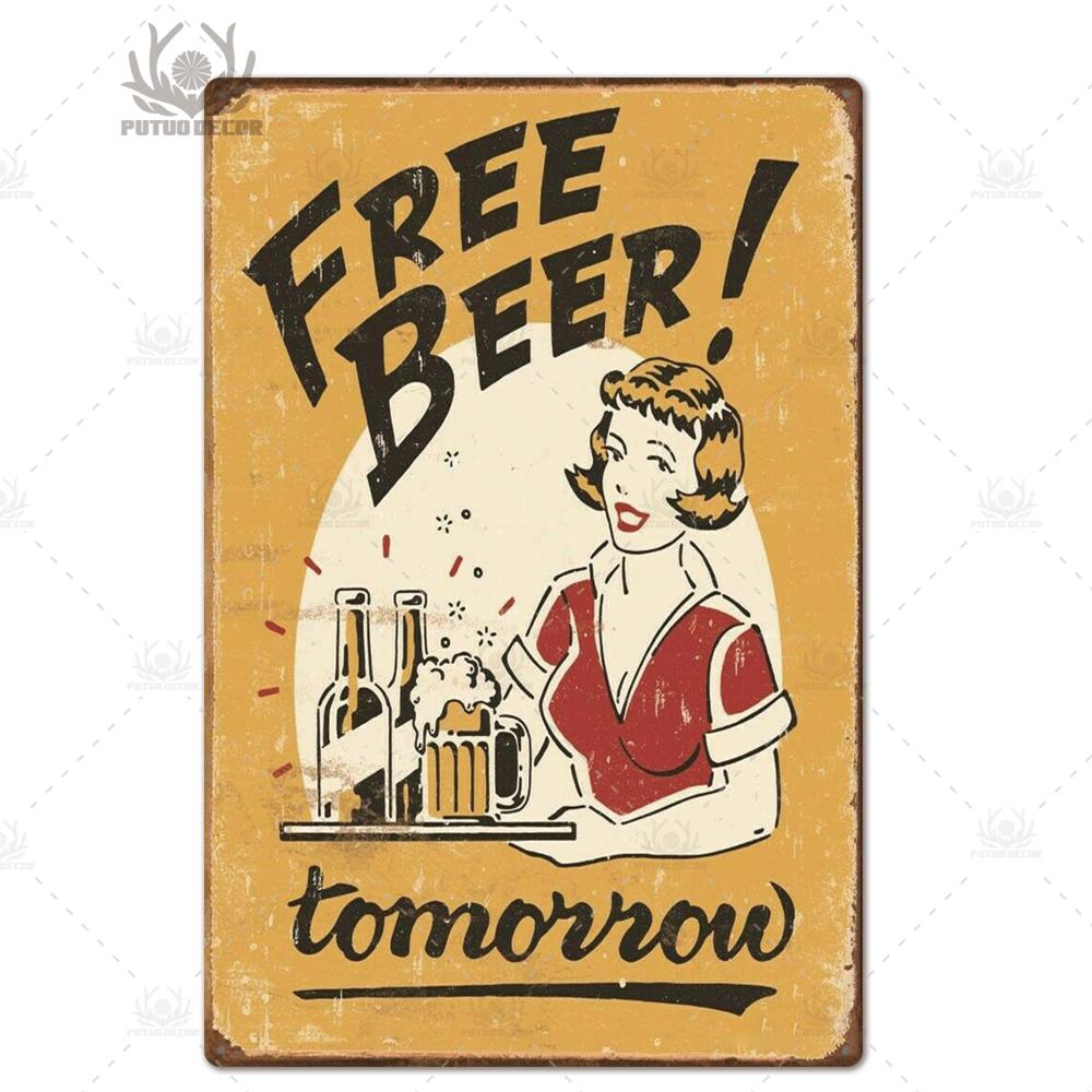 Beer Tin Sign Plaque Metal Vintage Pub Funny Metal Sign Plate Wall Decor for Bar Pub Club Man Cave Decorative Iron Painting