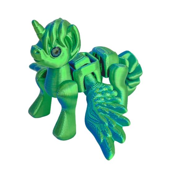 

3D Printed Flying Horse Figurine Movable Joints Winged Pony Statue Stress Relief Fidget Toy Educational Animal Model Decoration Ornament