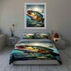 Largemouth Bass Illustration Bedding Duvet Cover Sets Duvet Covers Pillowcases Gifts (1 * Duvet Cover 2 * Pillowcases, Without Duvet Insert)