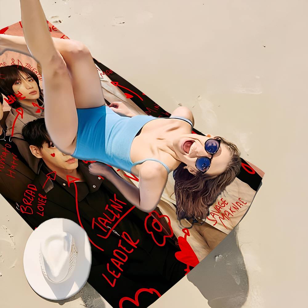 Popular Korea Kpop Band T-TXT Beach Towel Bath Towels For Girl Microfiber Quick Dry Sand Free Beach Yoga Spa Gym Pool