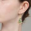 Red/Green Holiday Earrings With Crystal Accent Alloy Materials Ear Studs Comfortable Christmas Party Jewelry