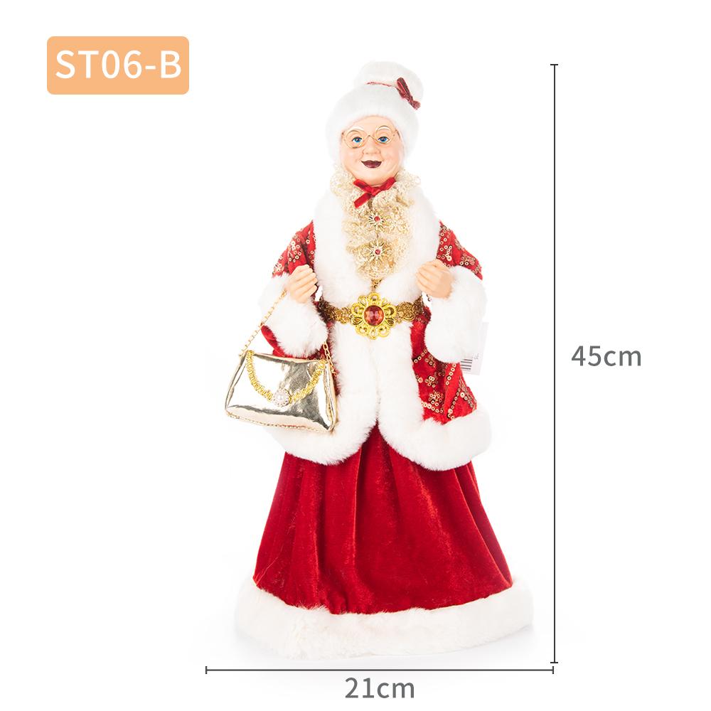 

45 см Высота 2024 Рождественский Декор Большая Кукла Санта-Клауса Бабушка Новогоднее украшение для дома и комнаты Подарок Рождественская елка Украшения Декор