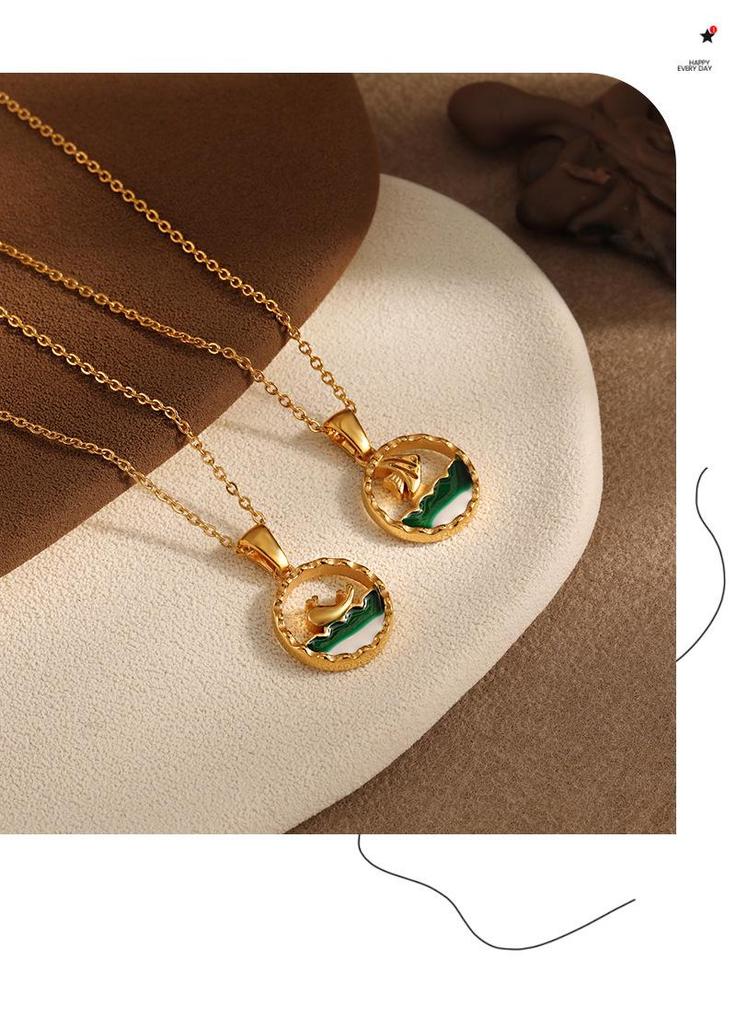 Stylish Ocean Series Necklace: Korean Ins Style Titanium Steel Whale Pendant Jewelry