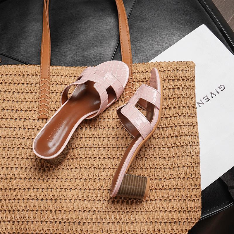 Dicke Sommer-Hausschuhe für Damen – 2025 Mode, Sandalen mit 5 cm hohem Absatz