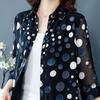 Chiffon Shirt Damen Lang Sommer Plus Polka Dot Lockeres T-Shirt Modisches Lockeres Freizeithemd