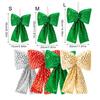 Fabric Christmas Bowknot Hanging Decoration With Shimmering Plaids Design For Christmas Party Home Holiday Accent