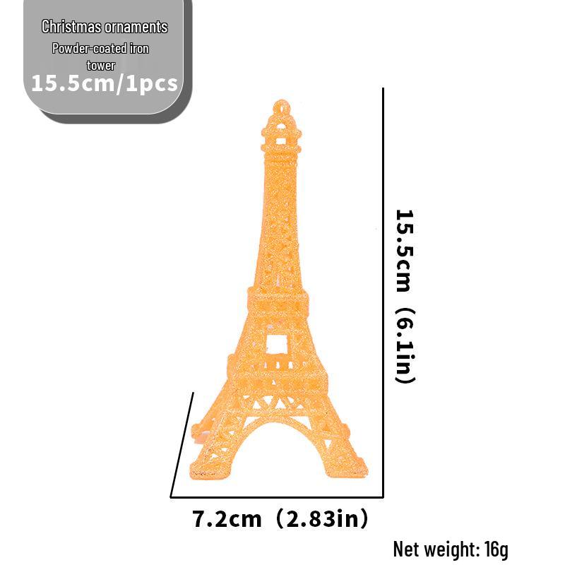 Glitter Eiffel Tower Ornament: Creative Christmas Display Prop