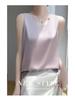Versatile Women's Satin Camisole: Front V, Round Back, Sleeveless, Wide Straps—perfect Under a Suit, Silky Finish with an Elegant Back.