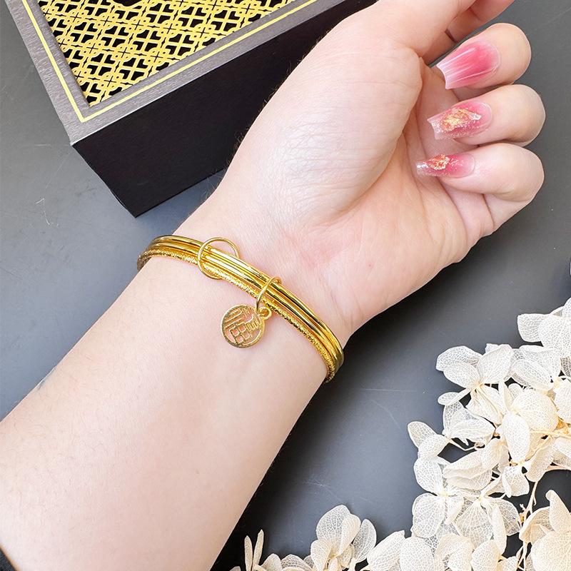 Design Sense New Minimalist Thin Bracelet Eye-catching Bangles Wealth and Honor Women Charm Waterproof Women's Trend Bracelets