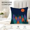 Geometric Landscape Art Cushion Cover Case Antidustmite Pillowcase Invisible Zipper Silky Short Plush Sofa Cushion Cover