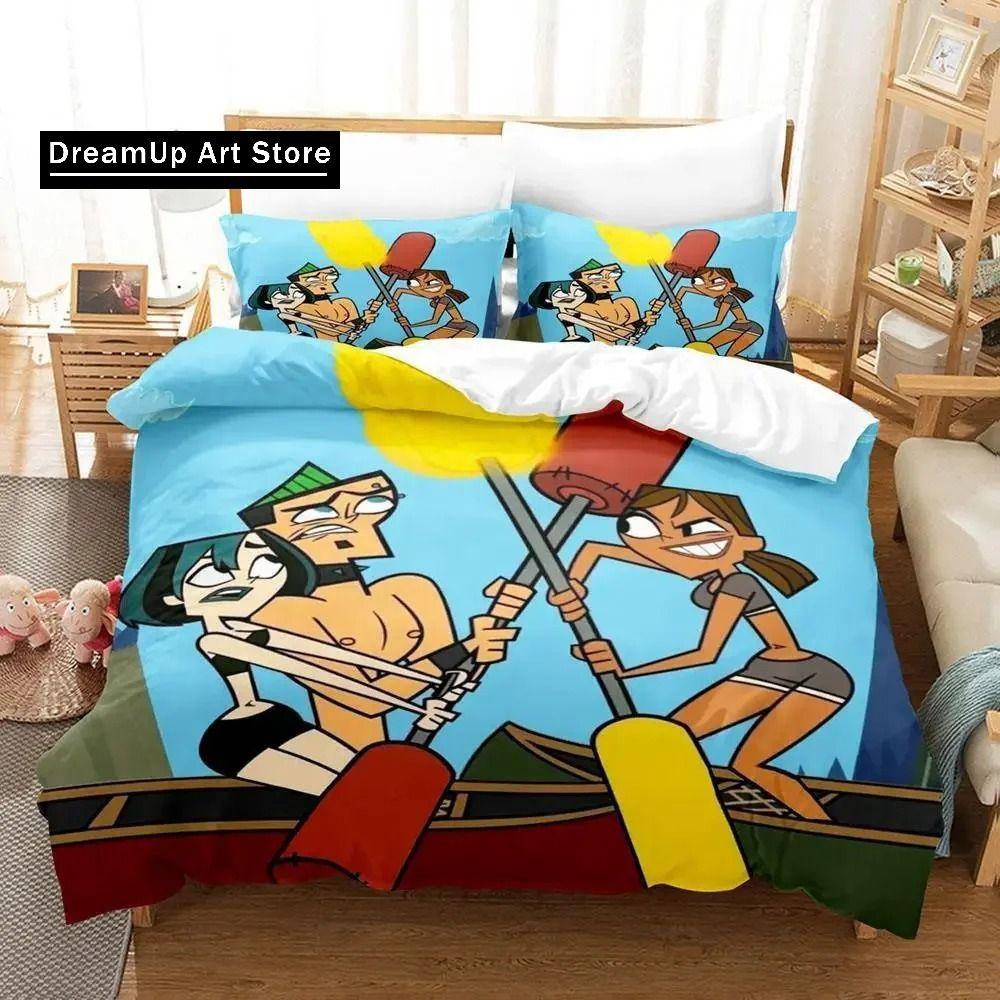 New 3d Print Anime Total Drama Bedding Set Single Twin Full Queen King Size Bed Set Adult Kid Bedroom Cartoons Duvet Cover Sets