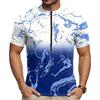 Men's Crew Neck Cycling Jersey Short Sleeve Breathable Quick Dry Zipper Front Sportswear Top for Outdoor Activities