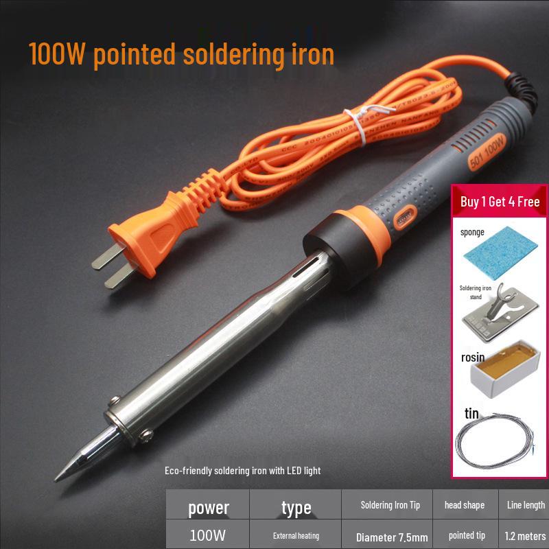Eco-Friendly Industrial Grade Soldering Iron with Light, 80/100/150W Hot Stamping External Heating and Knife Tip