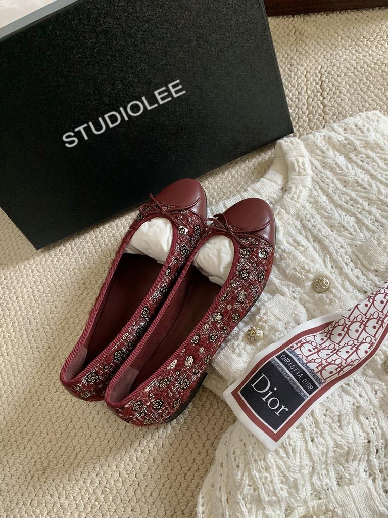 Schafsleder Traubenmutter gleiche klassische Spleißung runde Zehen Ballerinas Schleife niedriger Absatz kleiner duftender Wind leichter Mund einzelne Schuhe