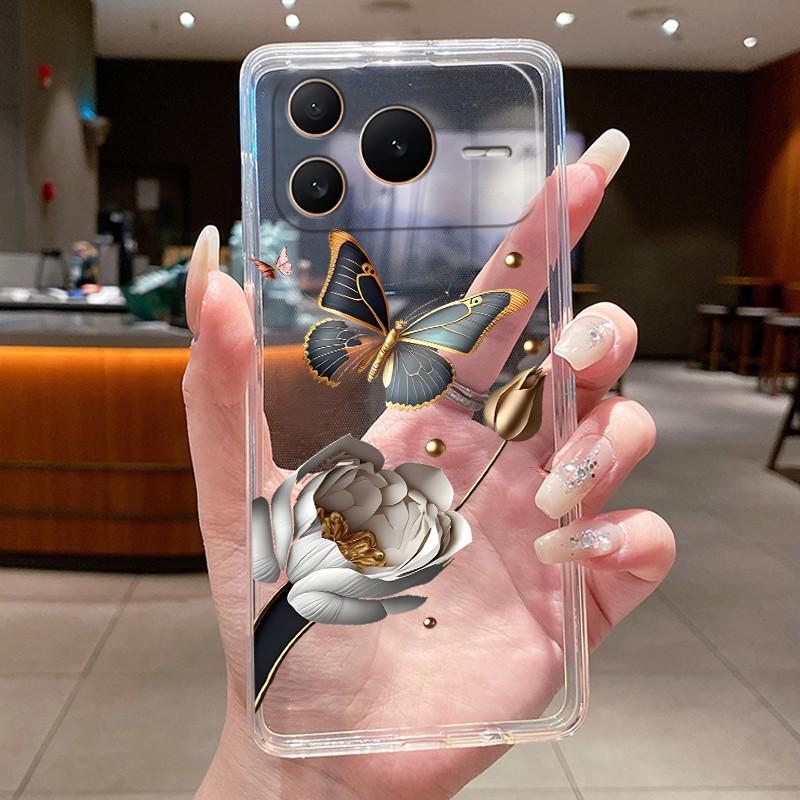 For Honor Power 2 Case Clear Cover Luxury Fashion Butterfly Flower Soft TPU Silicone Casing for Honor Power2 SER-AN00 Phone Case