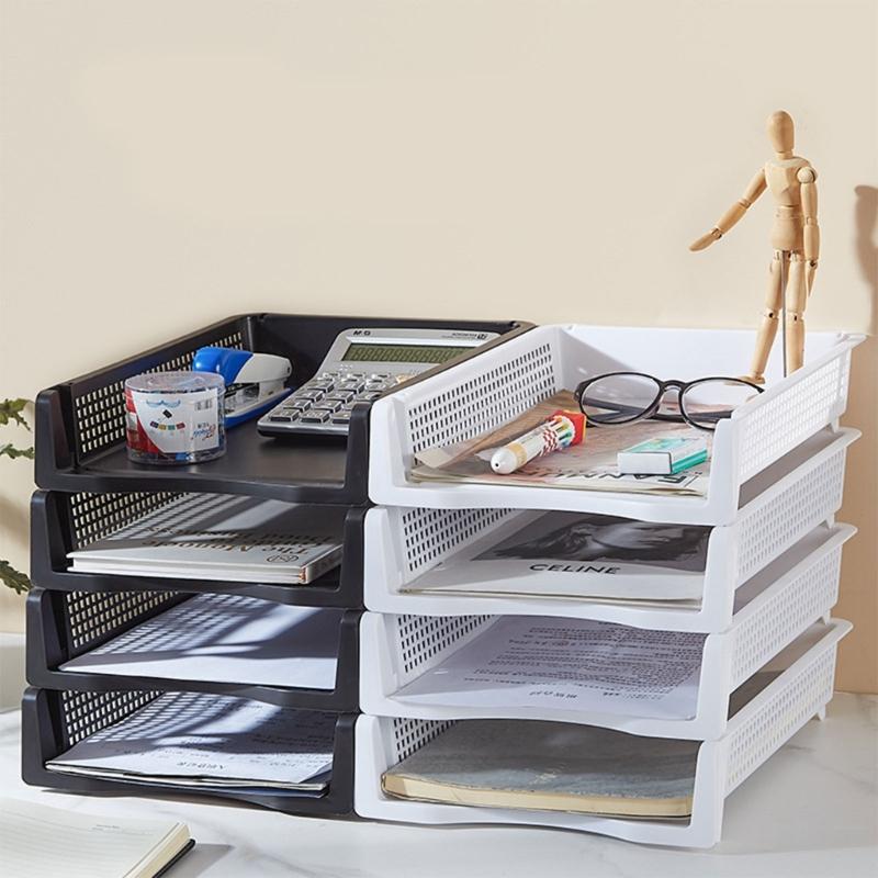 Stapelbare Dokumentenablage, stapelbare Papierbriefablage, Schreibtisch-Organizer, vertikal, horizontal, Ablage für Briefe, Postkörbe