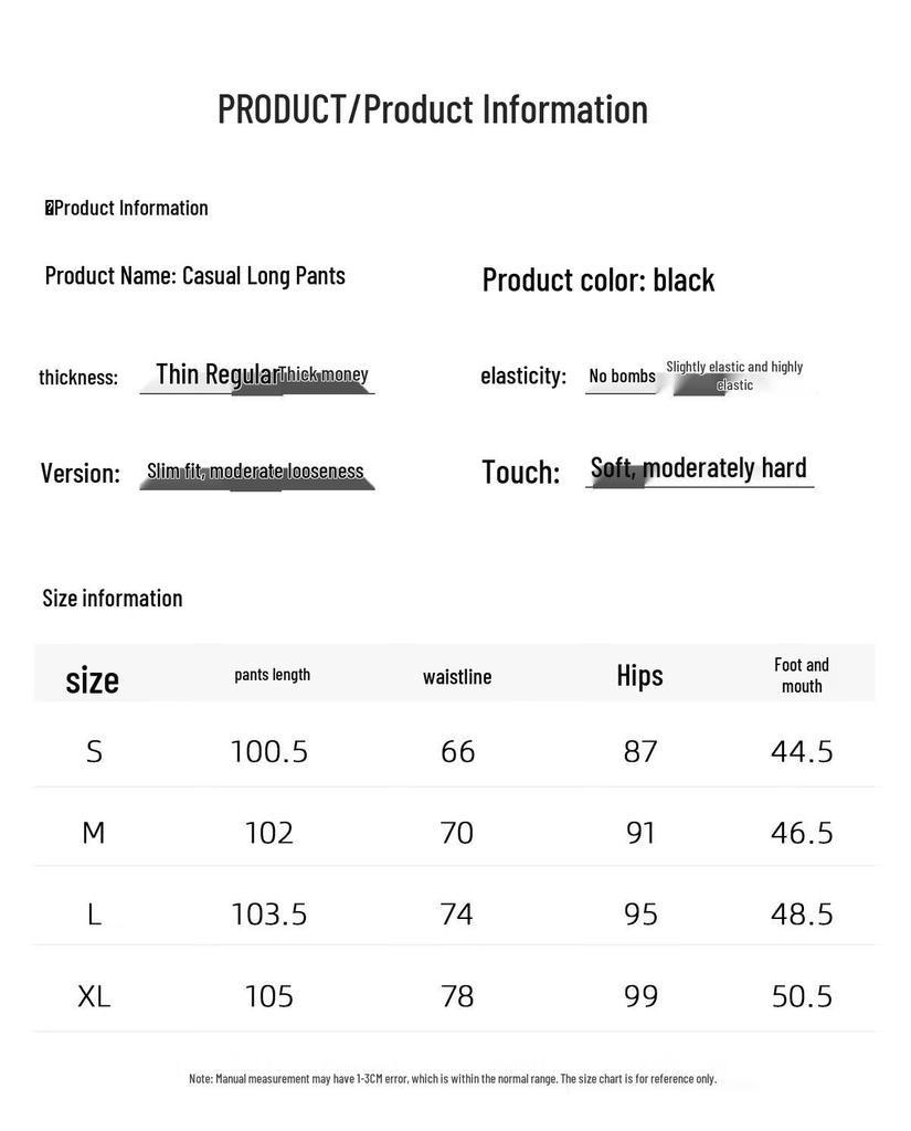 SheEnjoy Women's Black Flare Slit Hem Casual Long Pants T53X019