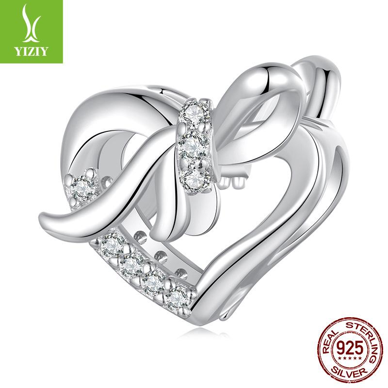 Neue Valentinstag-Serie Herz Buchstabe DIY Perlenarmband Zubehör S925 Sterlingsilber Lose Perlen