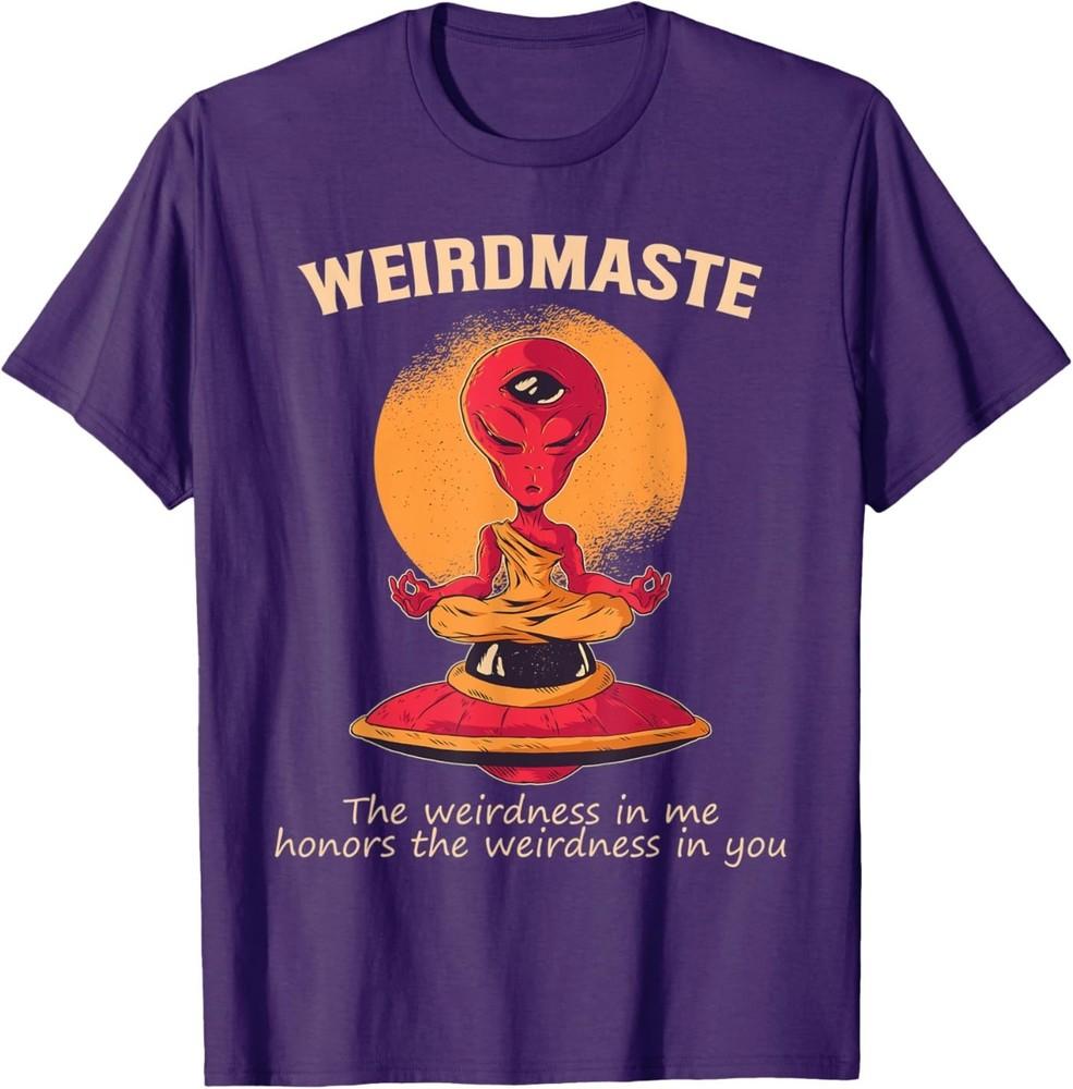 

Weirdmaste Definition Alien Monk UFO Yoga Meditation T-Shirt M