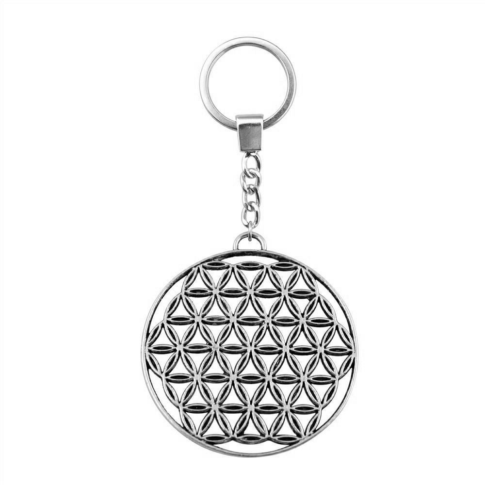 The Flower Of Life Keychain Craft Jewelry Victory Symbol Key Ring 30mm