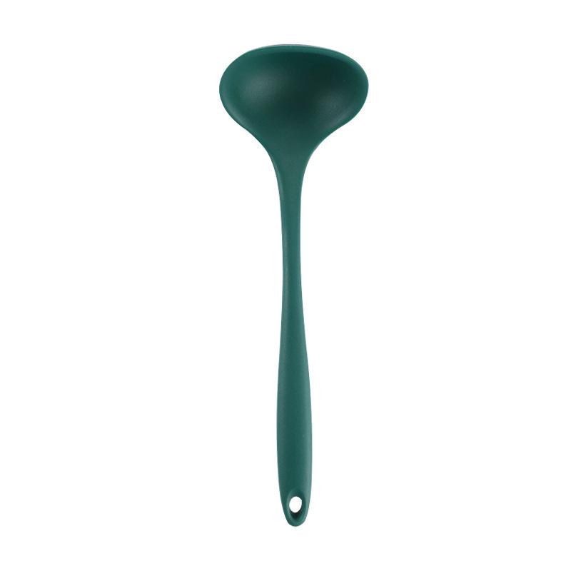 Silicone Kitchenware Set: Non-stick Spatula, Salad Spoon, Slotted Spoon, Rice Spoon, Flour Scoop, Strainer