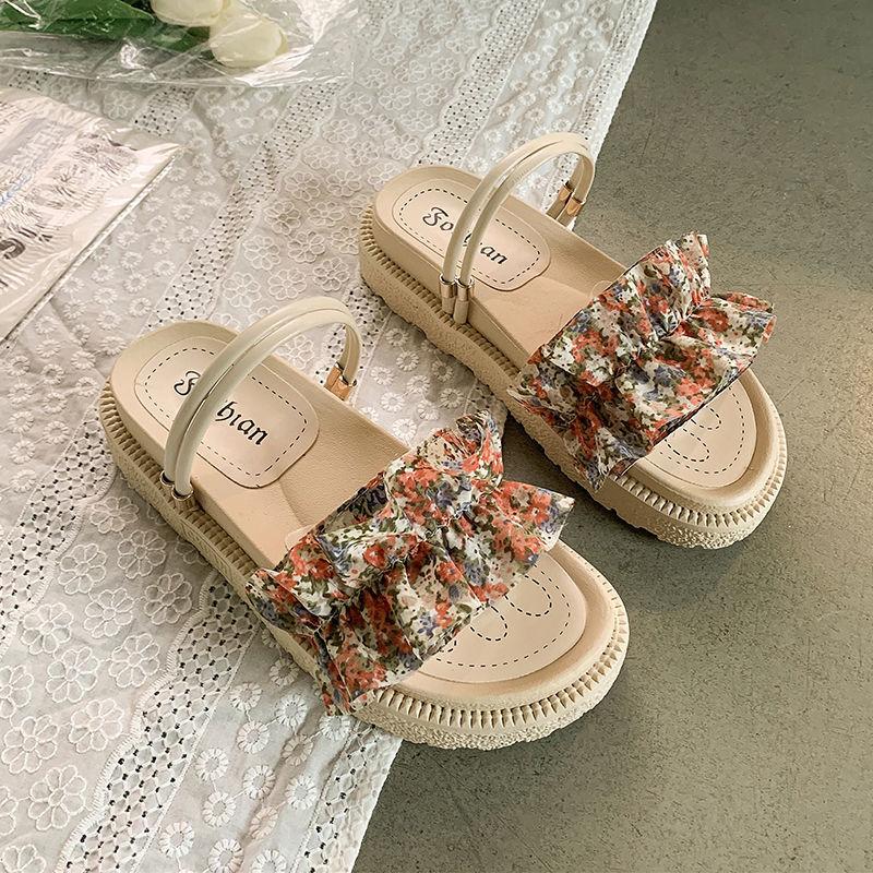 Roman Style Outdoor Open Toe Woman Shoes Round Tip Platform Sandals for Women Luxury 2025 Summer on Offer Footwear Korea Sandal