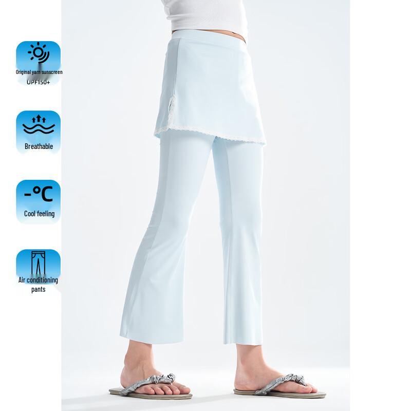 Girls  2026 Summer Faux Two-Piece Flared Trousers 120