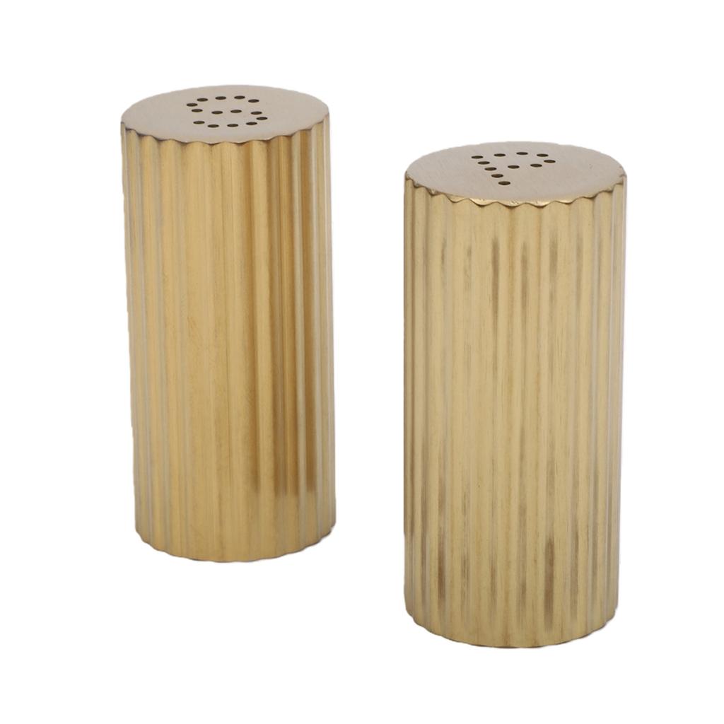 2 Stück Gewürzflasche Edelstahl Salzstreuer Gewürzspender Glas für Zucker Zuhause Küche Gold