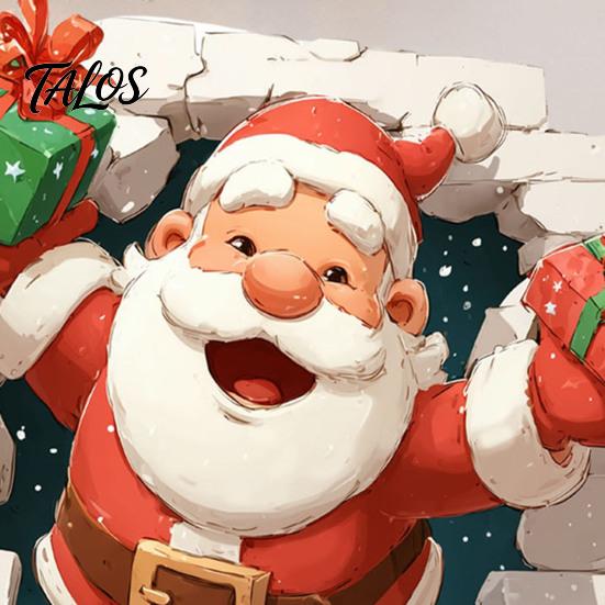 Indoor Outdoor Holiday Decor 3D Santa Claus Christmas Wall Decals, Break Through Reindeer Seasonal Art Window Stickers, Removable Winter Decorations