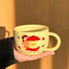Apple Water Cup Cute Ceramic Cup Mug with Lid Spoon New Year's Birthday Gift for Girls