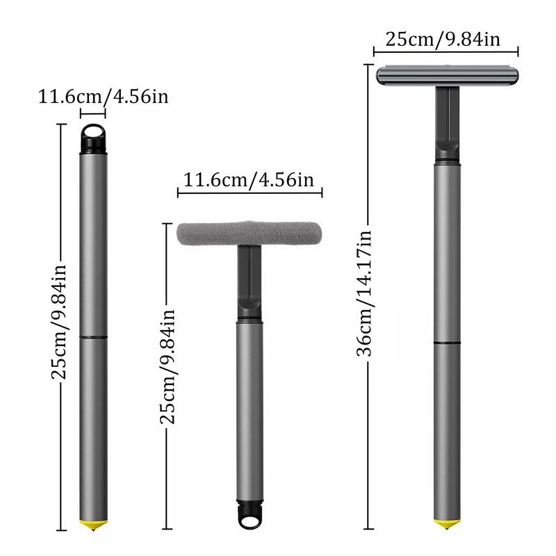 Kit di Pulizia Parabrezza Rotante a 360 Gradi Tergivetro Pulitore Finestrini Auto con Palo Telescopico in Lega di Alluminio Accessori Auto