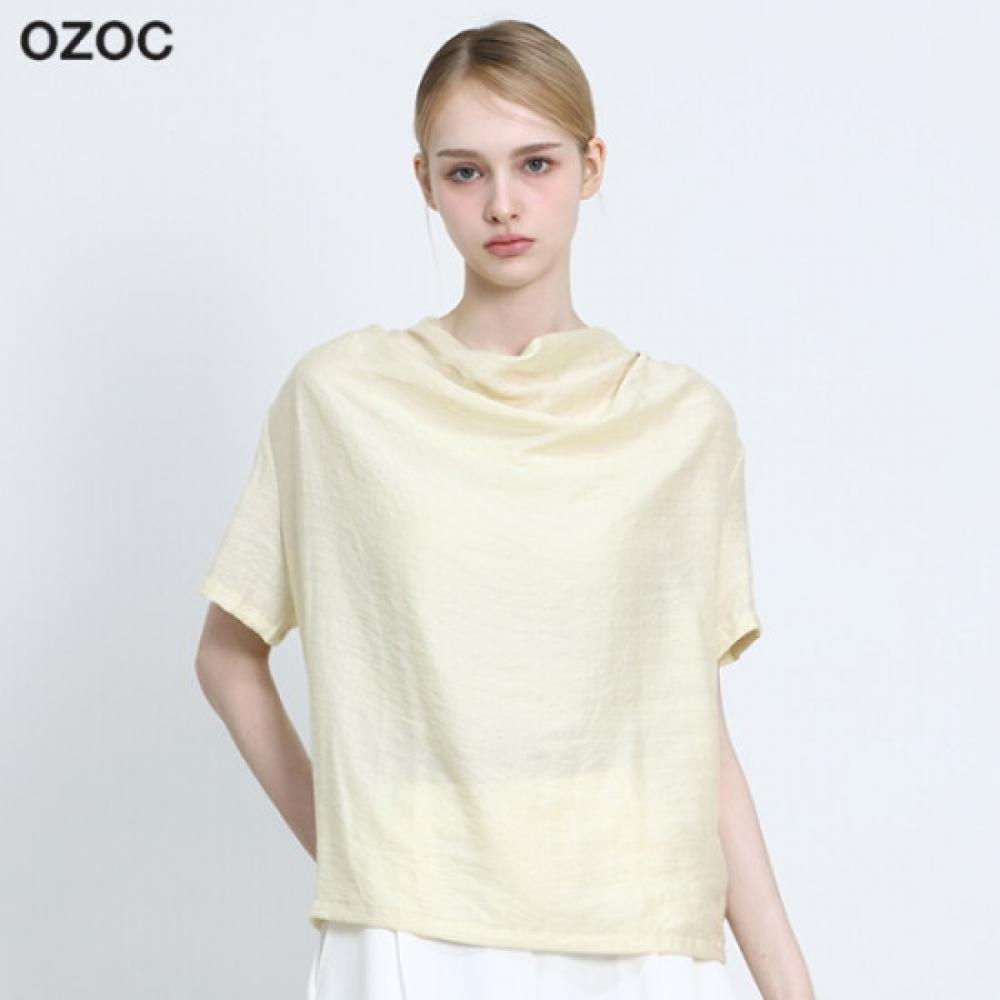 Ozoc Drapery Short Sleeve Blouse