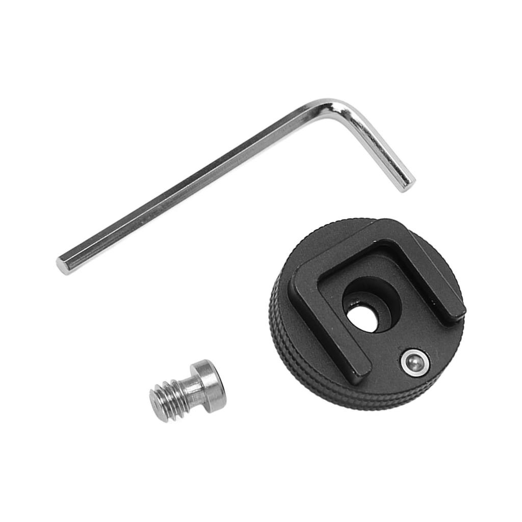 1/4in Cold Shoe Mount Adapter with Wrench Aluminum Alloy Anti Drop Cold Shoe Mount Adapter for Camera Cage