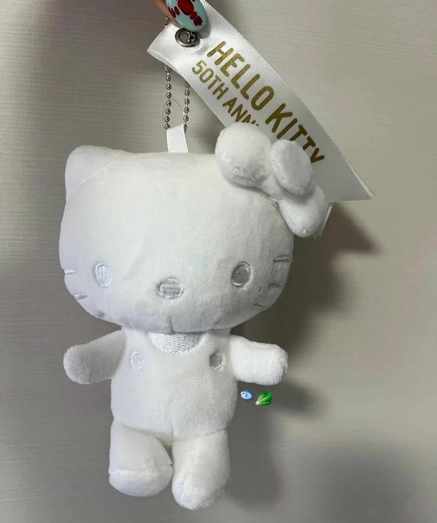 50-årsjubileum Hello Kitty Docka Hänge Nyckelring: Damryggsäck i svart läderaccessoar