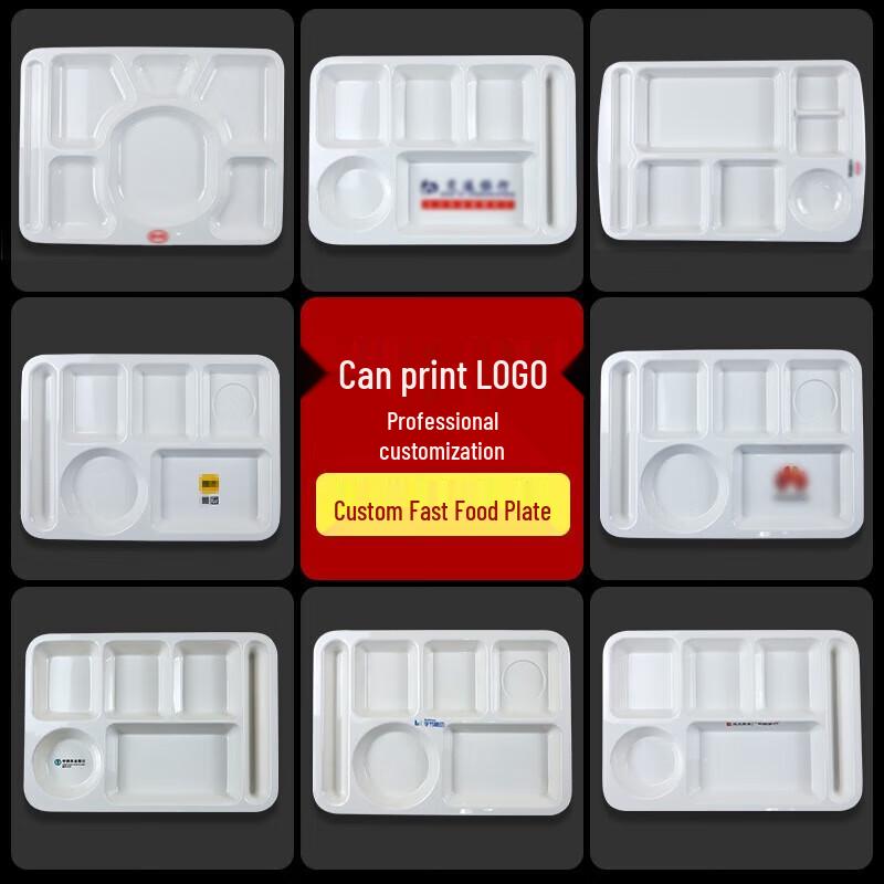 LIJIA FITMENT Melamine Six-Compartment Lunch Tray