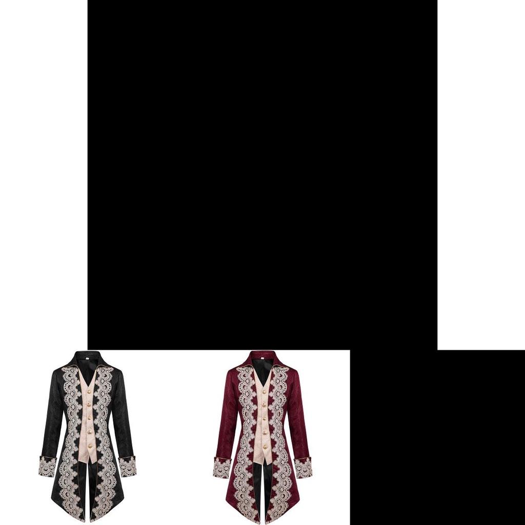 Hochwertige Polyester Steam Punk Jacke mit Spitzendetails für Herren