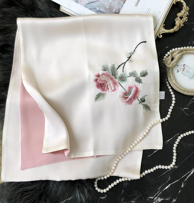 Real Silk Scarf Shawl   Suzhou Embroidered Fashion Elegant Pashmina Wrap Gift  Wife Mother Girlfriend Women  100% Silk Scarf