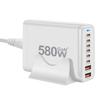 580W Gan Charger 8Port Usb Type C Desktop Charging Station Phone Fast Charge For Iphone 16 15 Ipad Macbook Laptop Tablet Samsung