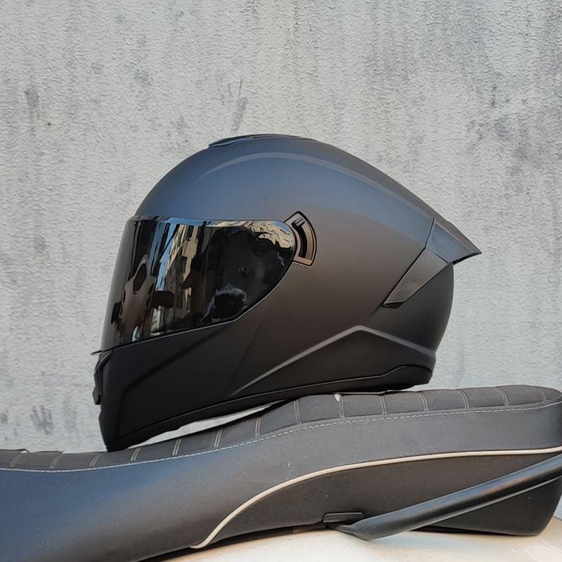 Motorcycle Helmet Men and Women Double Lens Party Sports Car Helmet New National Standard Four Seasons Personalized Bluetooth