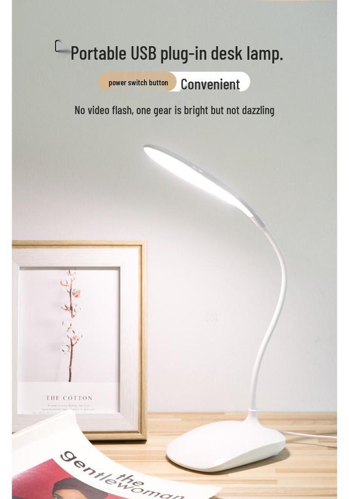 Rechargeable LED Desk Lamp: Dual-use for Study, Reading, & Dormitory Use - Creative Gift Idea