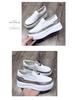 Women's 2025 Hidden Heel White Loafers - Slip-On, Lazy, Thick Sole, Korean Style Platform Shoes.