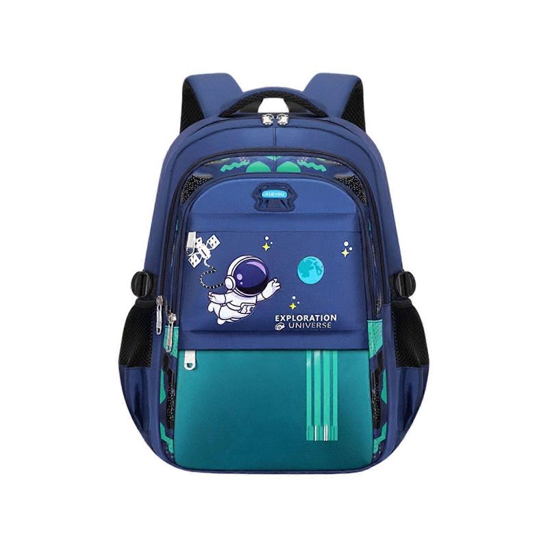 Kids Astronuter Style Backpacks With Spacious Interior Tear Resistant Oxford Cloth School Bag Casual Daypack for Kids Green
