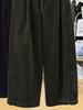 Women's Wide-Leg Corduroy Pants - Elastic Waist, Velvet-Lined, Casual Straight Cut for Autumn/Winter.